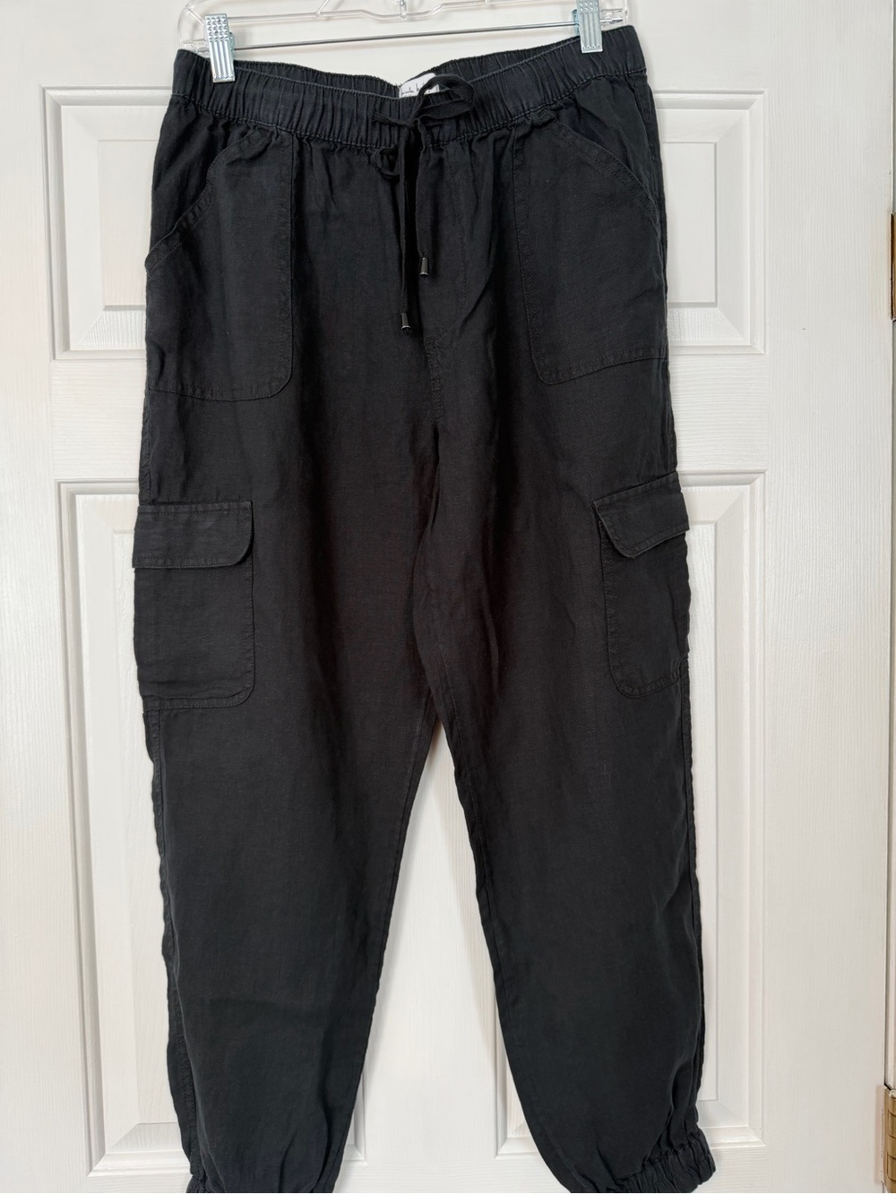 Nicole Miller Black Cargo Jogger Pants